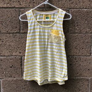 Anthropologie Yellow Striped Tank Top